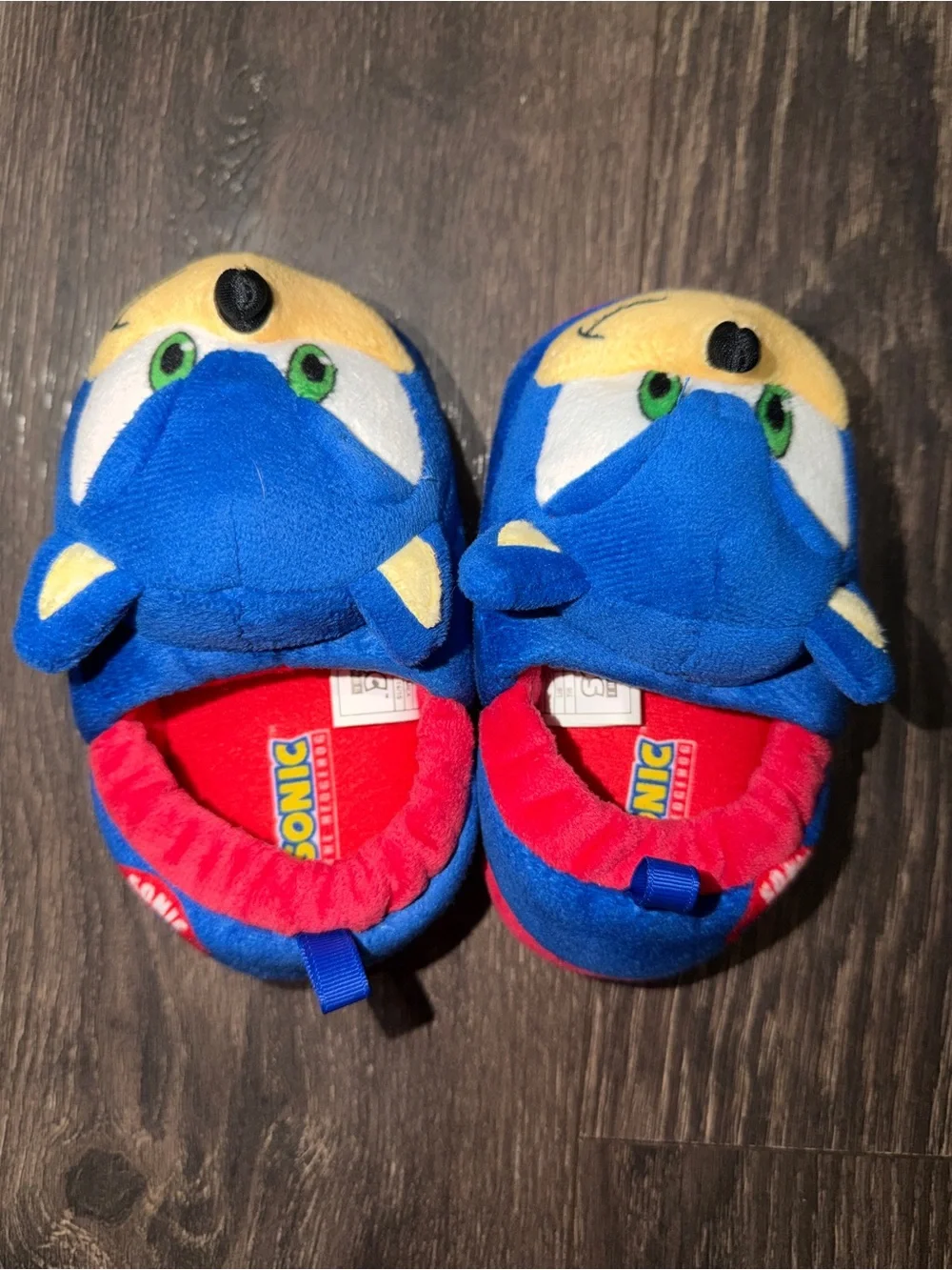 Sonic the Hedgehog Plush Toddler Slippers Size 7/8 Non-Slip